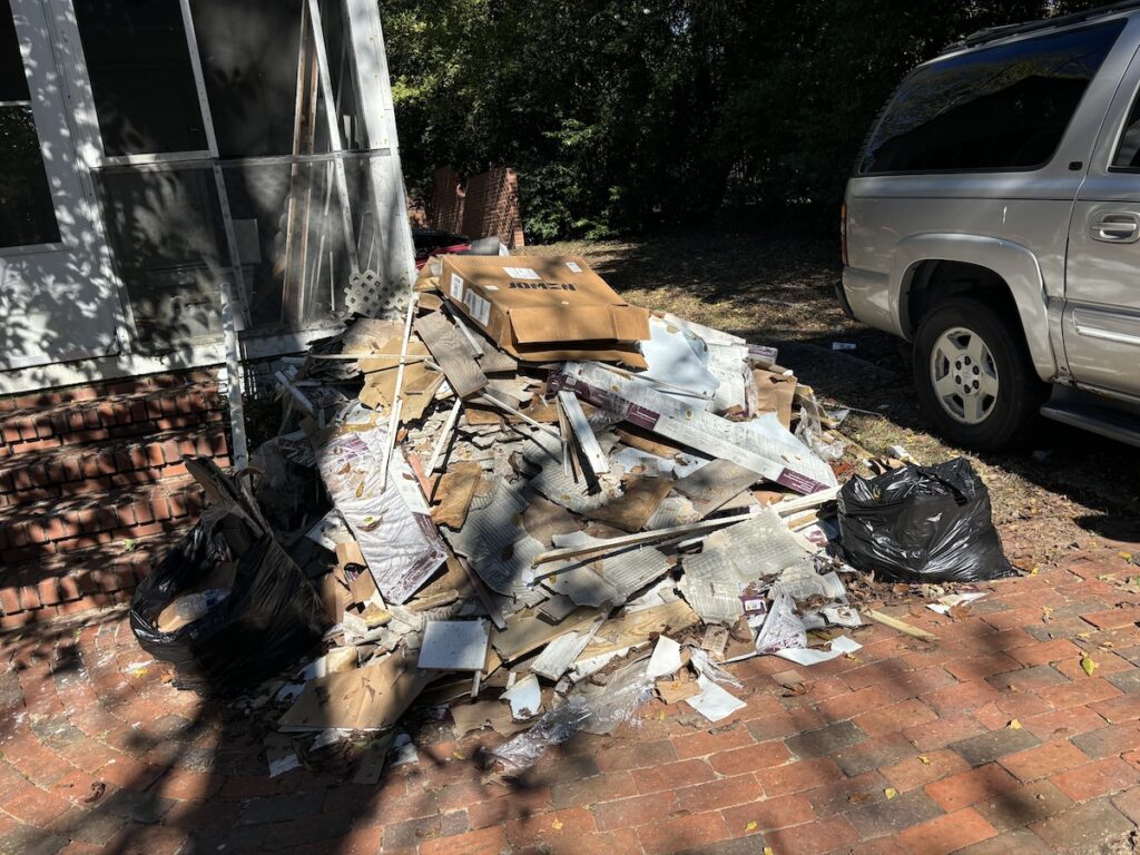 Junk in front of house